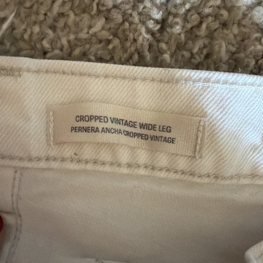 Universal Thread Cropped Vintage  Wide Leg Denim Jeans Women's Cream Sz 16 READ - Picture 3 of 11